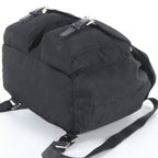 Prada Tessuto Nylon Triangle Logo Leather Backpack Black — view 4