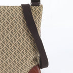 Fendi Zucchino Leather Canvas Shoulder Bag Crossbody Hand — view 2