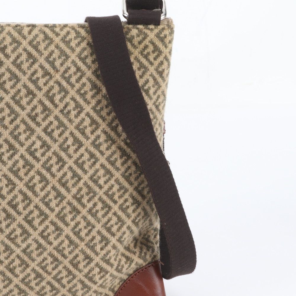 Fendi Zucchino Leather Canvas Shoulder Bag Crossbody Hand — view 2