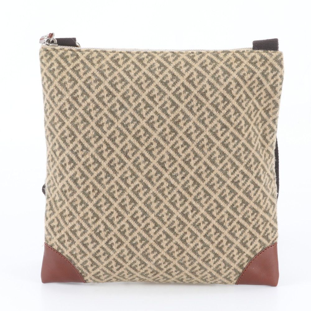 Fendi Zucchino Leather Canvas Shoulder Bag Crossbody Hand — view 3