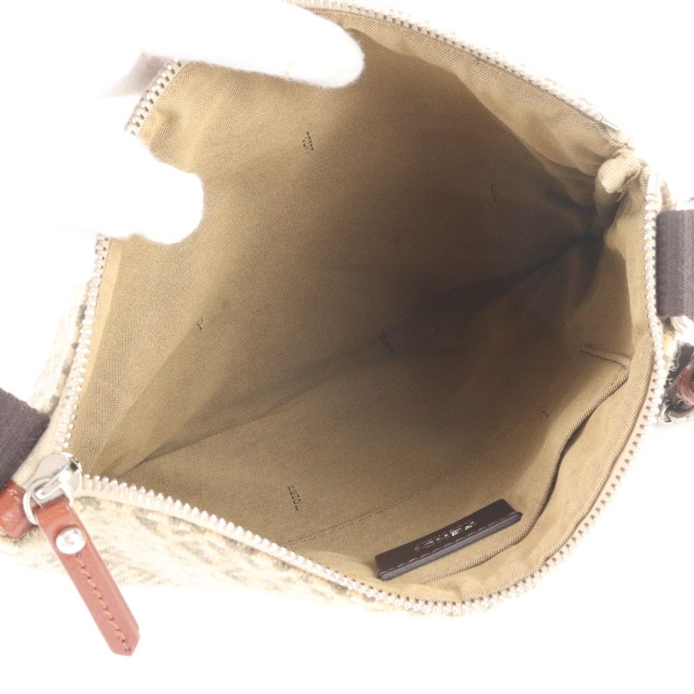 Fendi Zucchino Leather Canvas Shoulder Bag Crossbody Hand — view 7