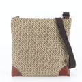 Fendi Zucchino Leather Canvas Shoulder Bag Crossbody Hand