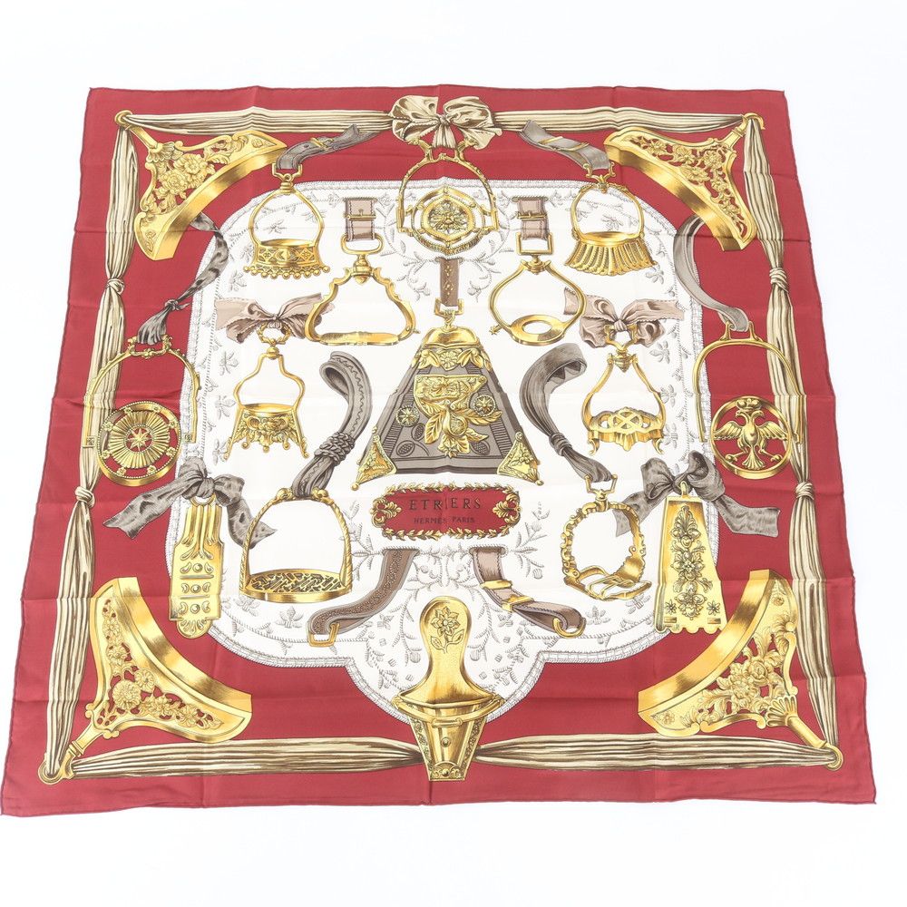 Hermes Carre 90 Etriers Stirrup Silk 100% Scarf