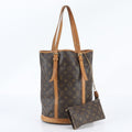 Louis Vuitton Monogram Bucket GM Leather Tote Bag Shoulder