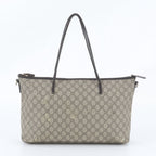 Gucci GG Supreme Leather Tote Bag Shoulder Hand Brown — view 3