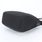 Prada Tessuto Nylon Triangle Logo Leather Shoulder Bag Crossbody Messenger Black — view 4