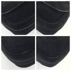 Celine Vintage Star Ball Black Gold Suede Shoulder Bag Pochette — view 3
