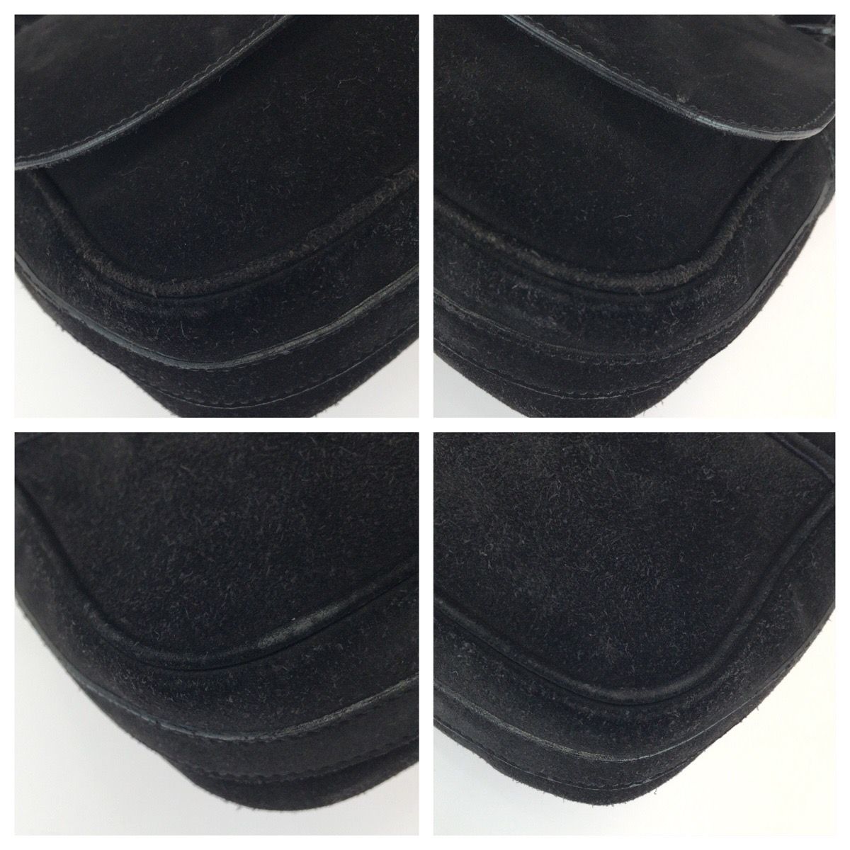 Celine Vintage Star Ball Black Gold Suede Shoulder Bag Pochette — view 3