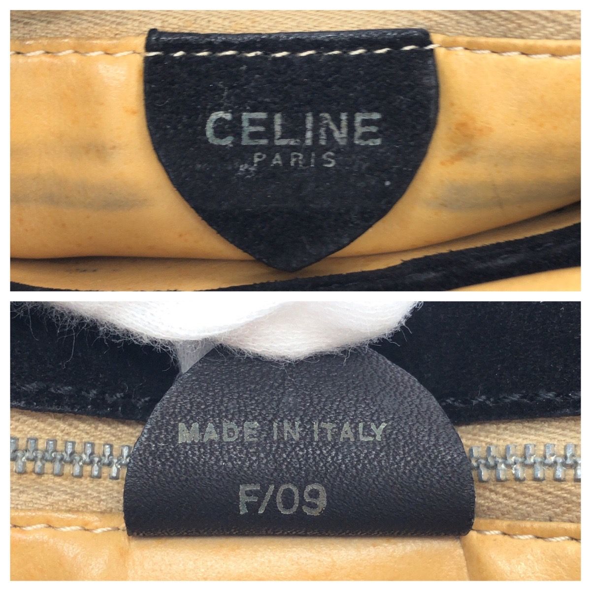 Celine Vintage Star Ball Black Gold Suede Shoulder Bag Pochette — view 4