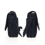 Celine Vintage Star Ball Black Gold Suede Shoulder Bag Pochette — view 8