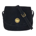 Celine Vintage Star Ball Black Gold Suede Shoulder Bag Pochette