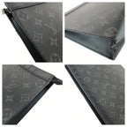 Louis Vuitton Monogram Eclipse Pochette Voyage MM Black Leather Clutch — view 5
