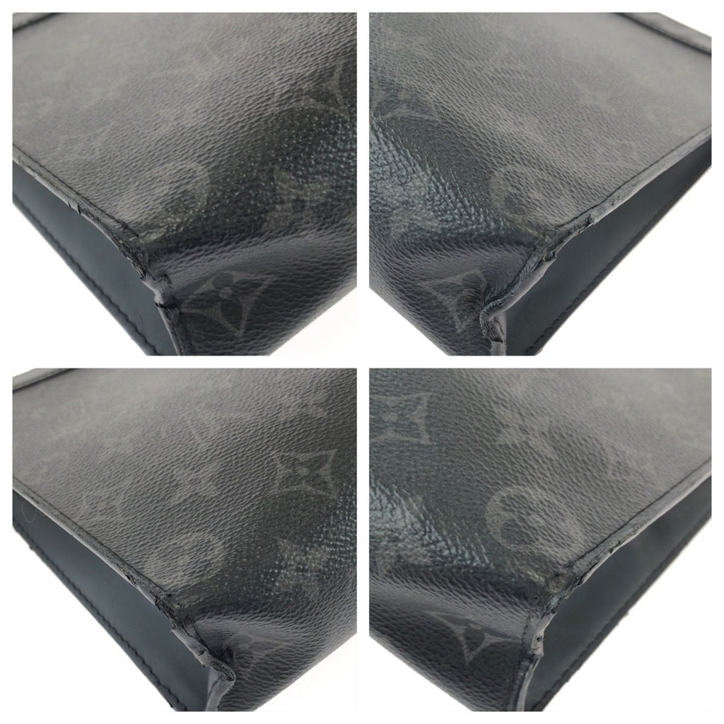 Louis Vuitton Monogram Eclipse Pochette Voyage MM Black Leather Clutch — view 3