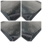 Louis Vuitton Monogram Eclipse Pochette Voyage MM Black Leather Clutch — view 3
