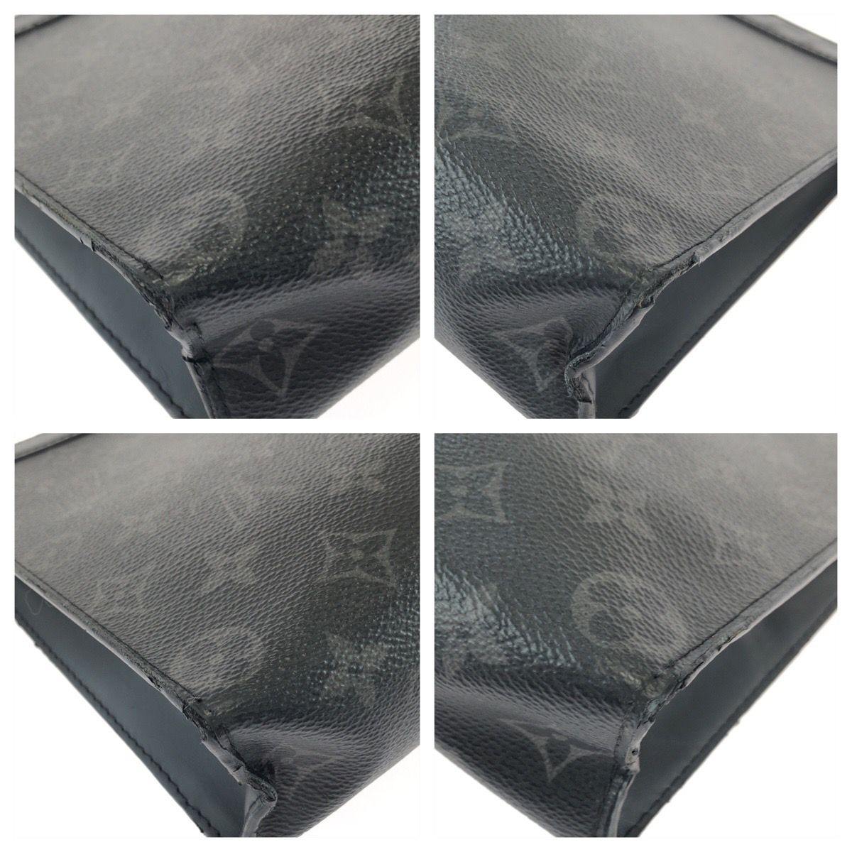 Louis Vuitton Monogram Eclipse Pochette Voyage MM Black Leather Clutch — view 3