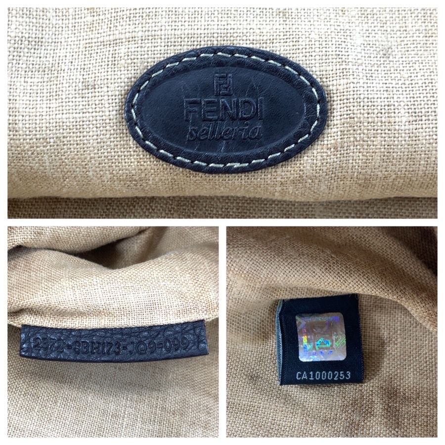 Fendi Selleria Zucca Brown Canvas Leather Tote Business Handbag — view 3