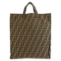 Fendi Selleria Zucca Brown Canvas Leather Tote Business Handbag