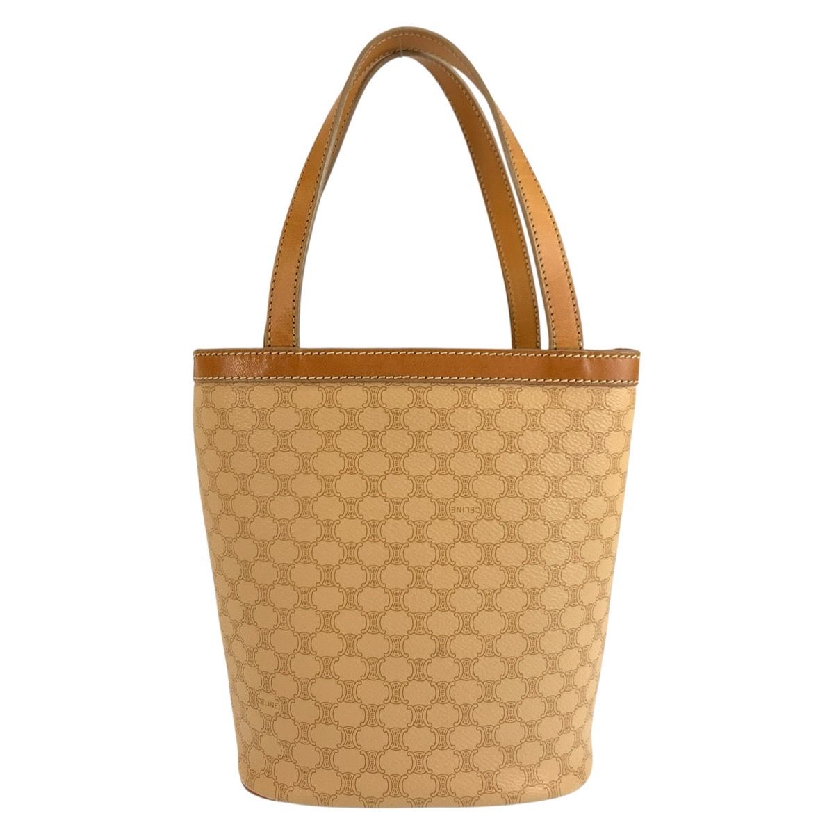 Celine Vintage Macadam Beige Brown Tote Bag — view 2