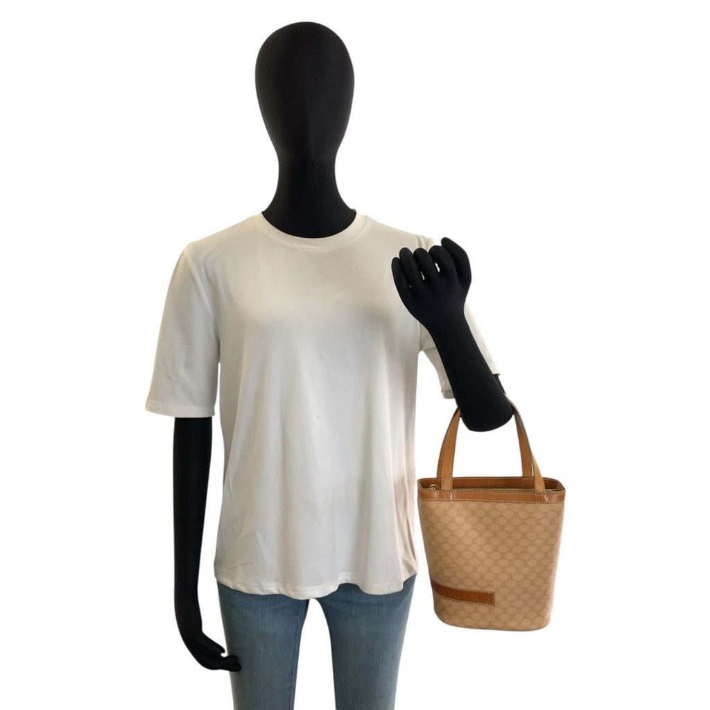 Celine Vintage Macadam Beige Brown Tote Bag — view 6