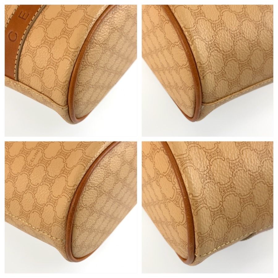 Celine Vintage Macadam Beige Brown Tote Bag — view 4