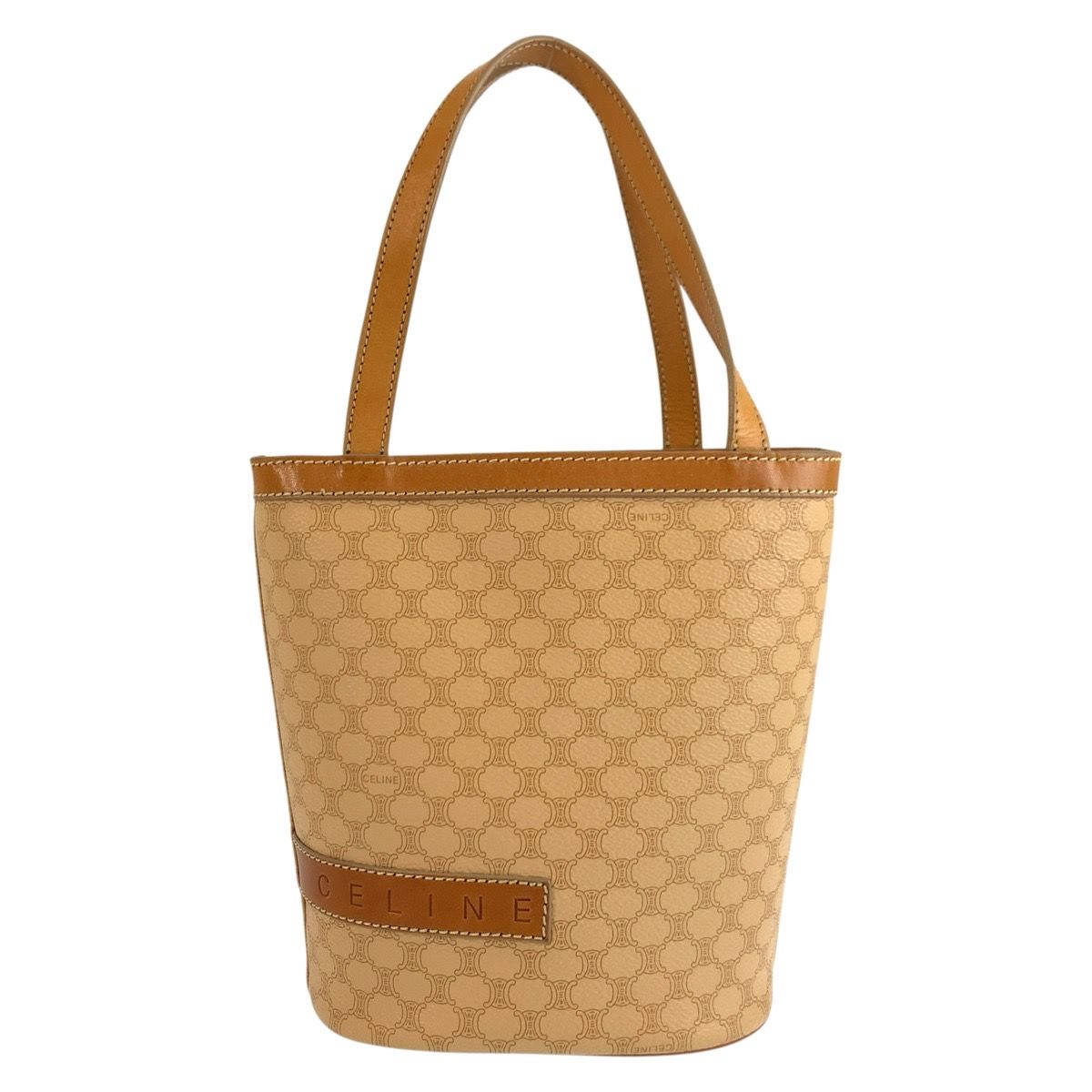 Celine Vintage Macadam Beige Brown Tote Bag