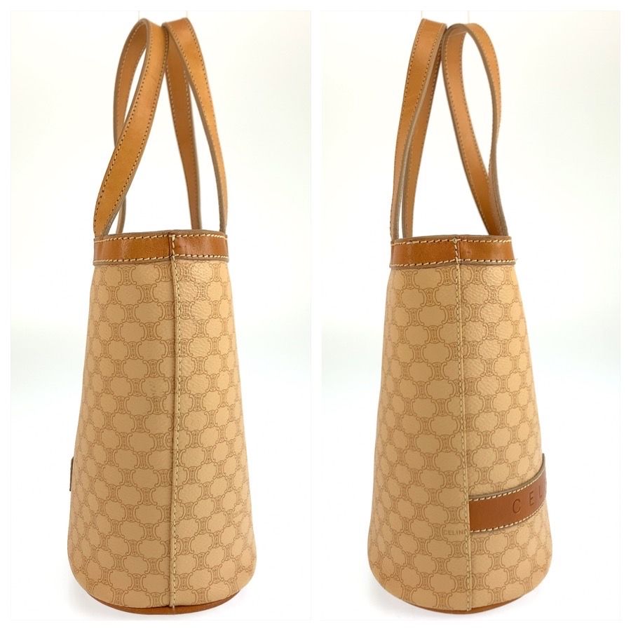 Celine Vintage Macadam Beige Brown Tote Bag — view 7