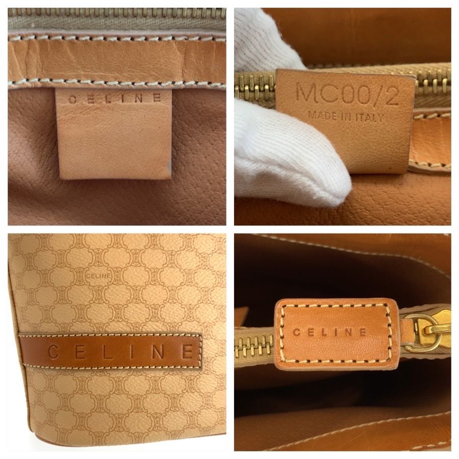 Celine Vintage Macadam Beige Brown Tote Bag — view 3