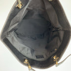 Gucci Black Beige Gold GG Canvas Leather Tote Shoulder Bag — view 8