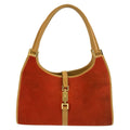 Gucci Jackie Orange Gold Suede Leather Tote Bag
