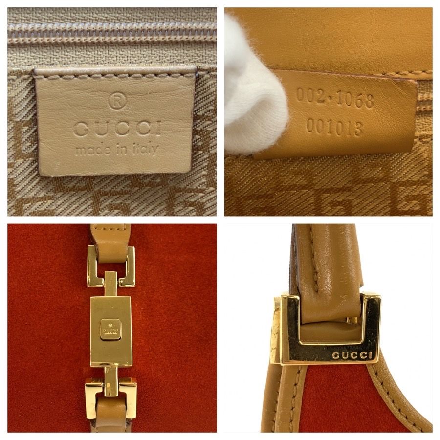 Gucci Jackie Orange Gold Suede Leather Tote Bag — view 3