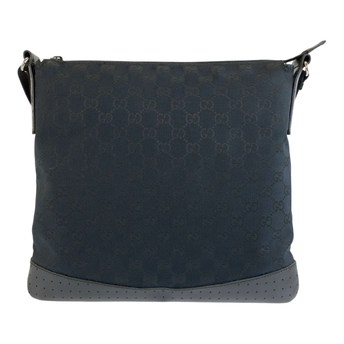 Gucci Black Silver GG Canvas Shoulder Bag Pochette — view 2