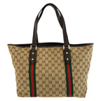Gucci Sherry Line Beige Brown GG Canvas Tote Shoulder Bag — view 2