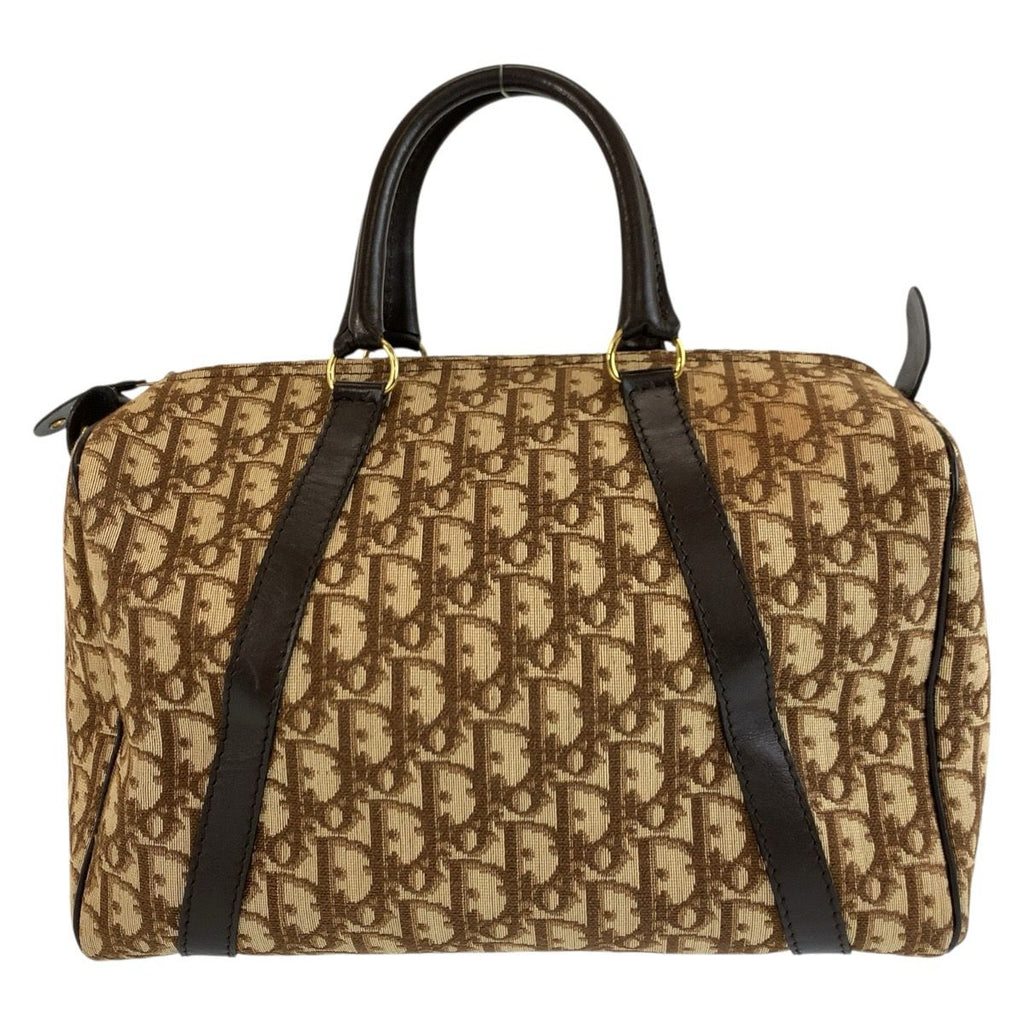 Dior Trotter Brown Gold Boston Bag