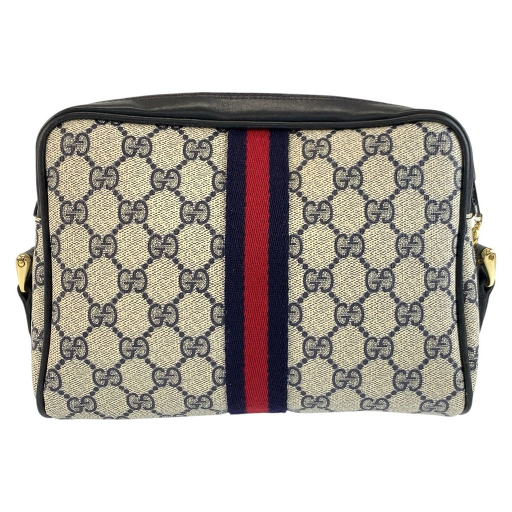 Gucci Vintage Sherry Line Gray GG Supreme Canvas 38 Shoulder Bag Pochette — view 2