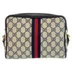 Gucci Vintage Sherry Line Gray GG Supreme Canvas 38 Shoulder Bag Pochette — view 2