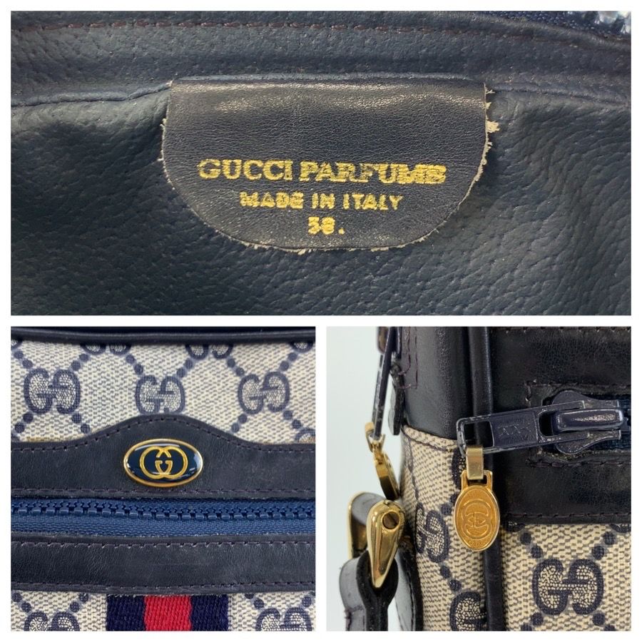 Gucci Vintage Sherry Line Gray GG Supreme Canvas 38 Shoulder Bag Pochette — view 3