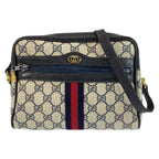 Gucci Vintage Sherry Line Gray GG Supreme Canvas 38 Shoulder Bag Pochette