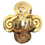 Chanel Vintage CC Logo Gold Metal Brooch