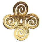Chanel Vintage CC Logo Gold Metal Brooch — view 2