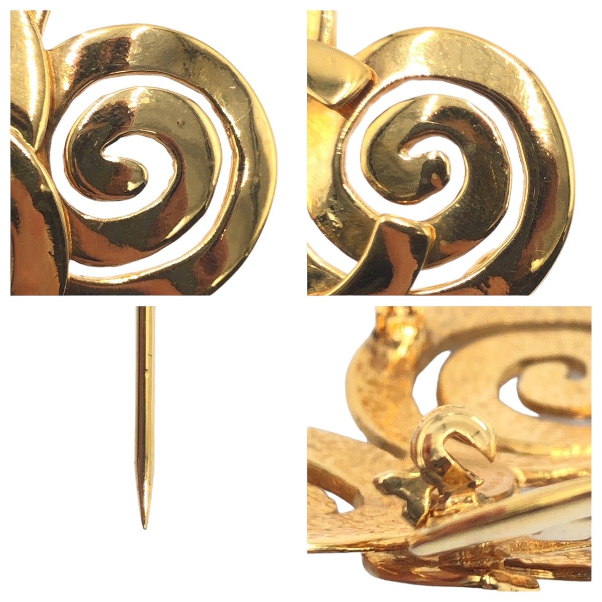 Chanel Vintage CC Logo Gold Metal Brooch — view 5