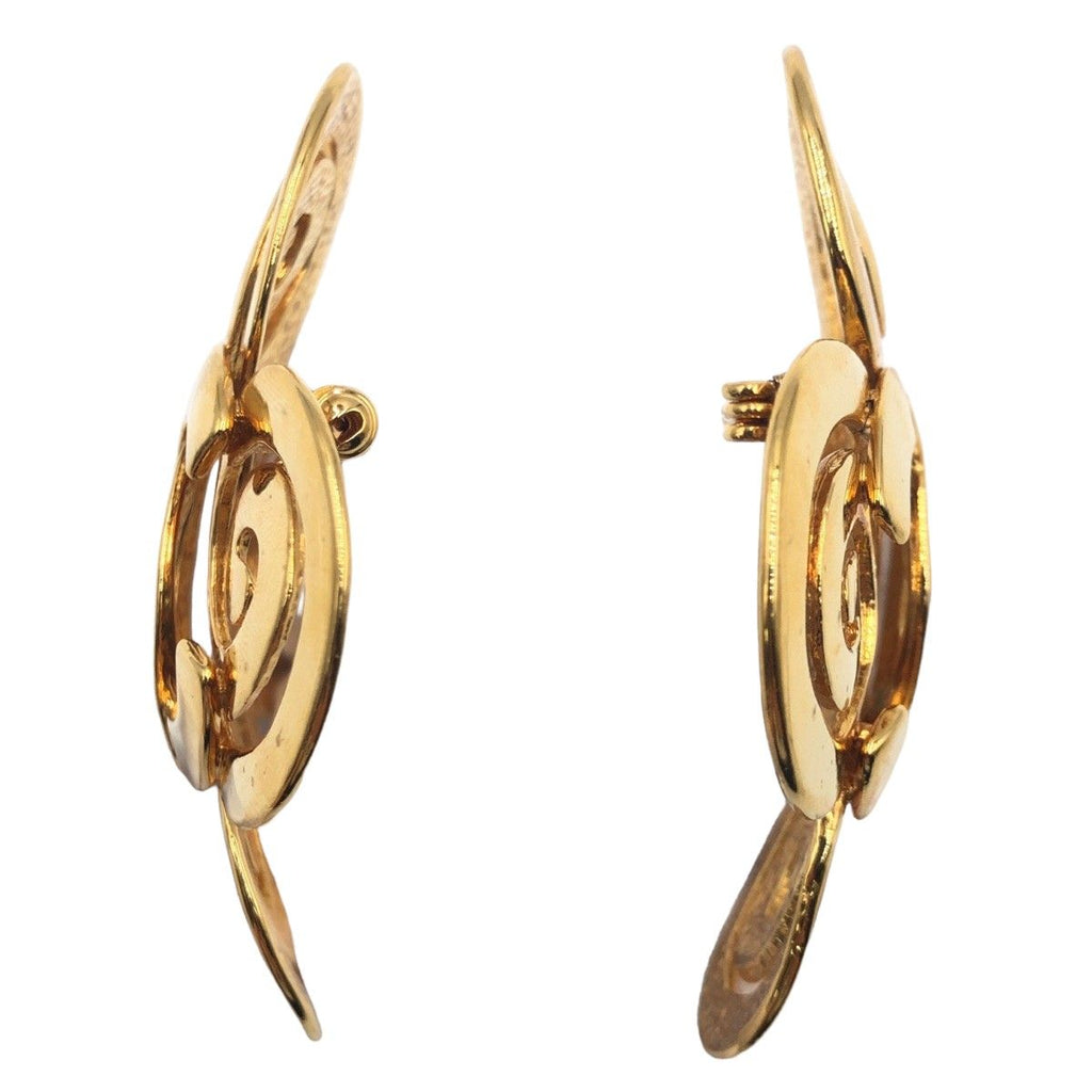 Chanel Vintage CC Logo Gold Metal Brooch — view 3
