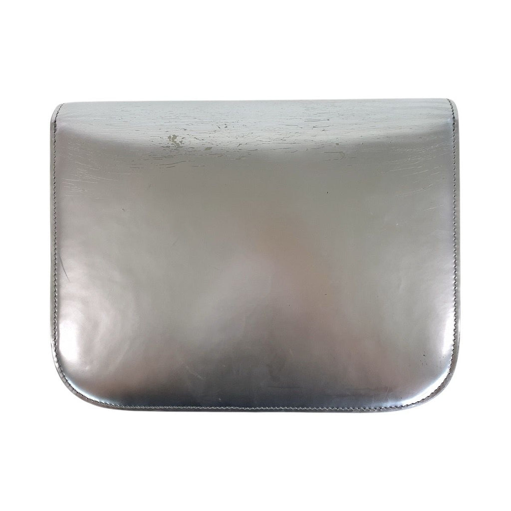 Celine Classic Box Medium Silver Leather Shoulder Bag Pochette — view 2