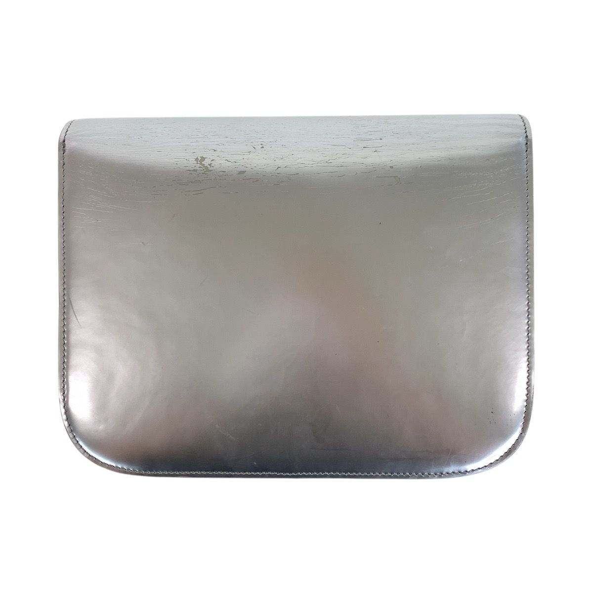 Celine Classic Box Medium Silver Leather Shoulder Bag Pochette — view 2