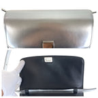 Celine Classic Box Medium Silver Leather Shoulder Bag Pochette — view 5