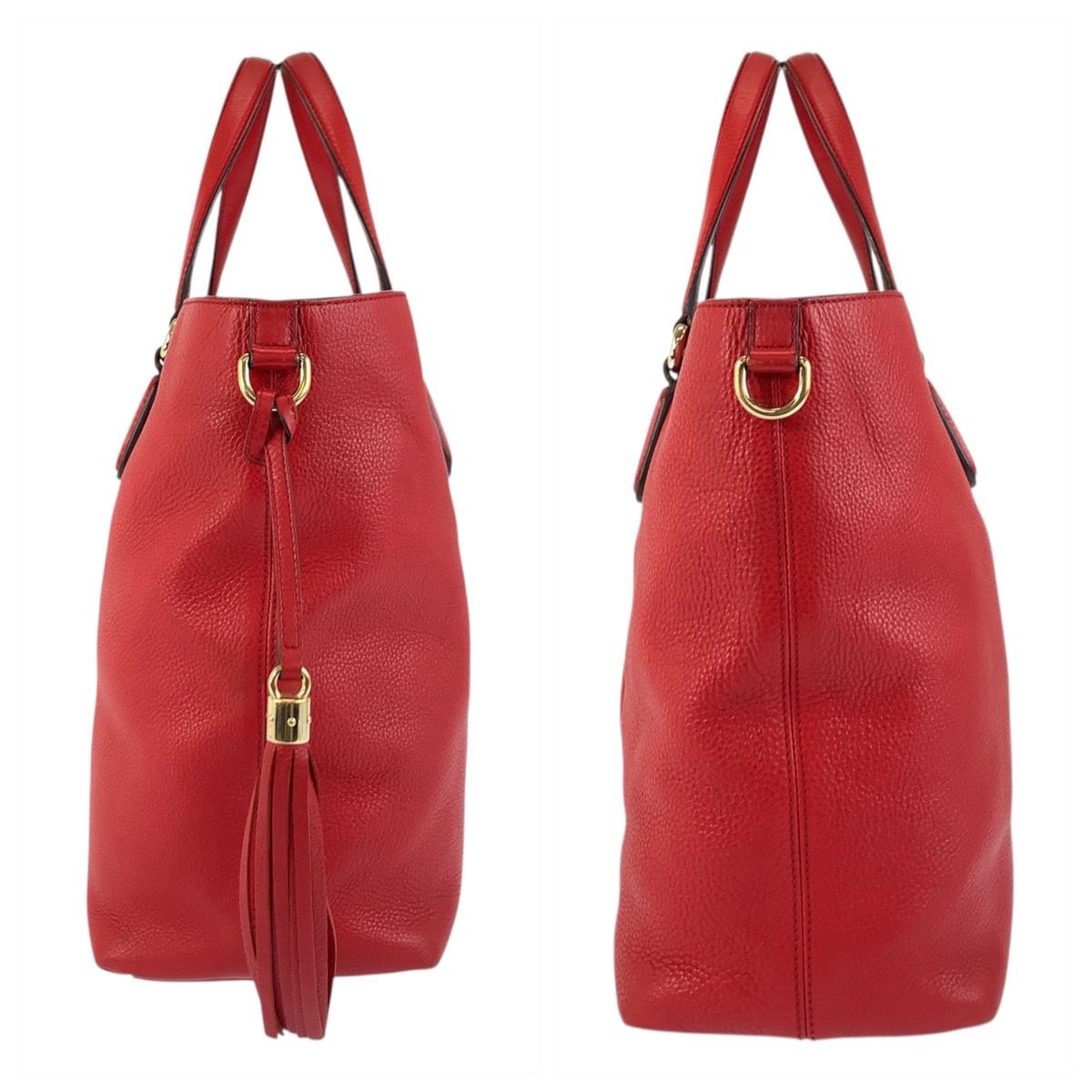 Gucci Soho Red Gold Leather Tote Bag — view 7