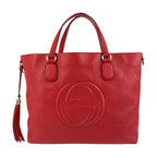 Gucci Soho Red Gold Leather Tote Bag