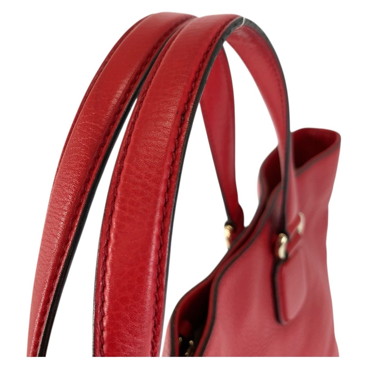 Gucci Soho Red Gold Leather Tote Bag — view 8
