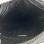 Prada Tessuto Black Silver Nylon Shoulder Bag Pochette — view 6