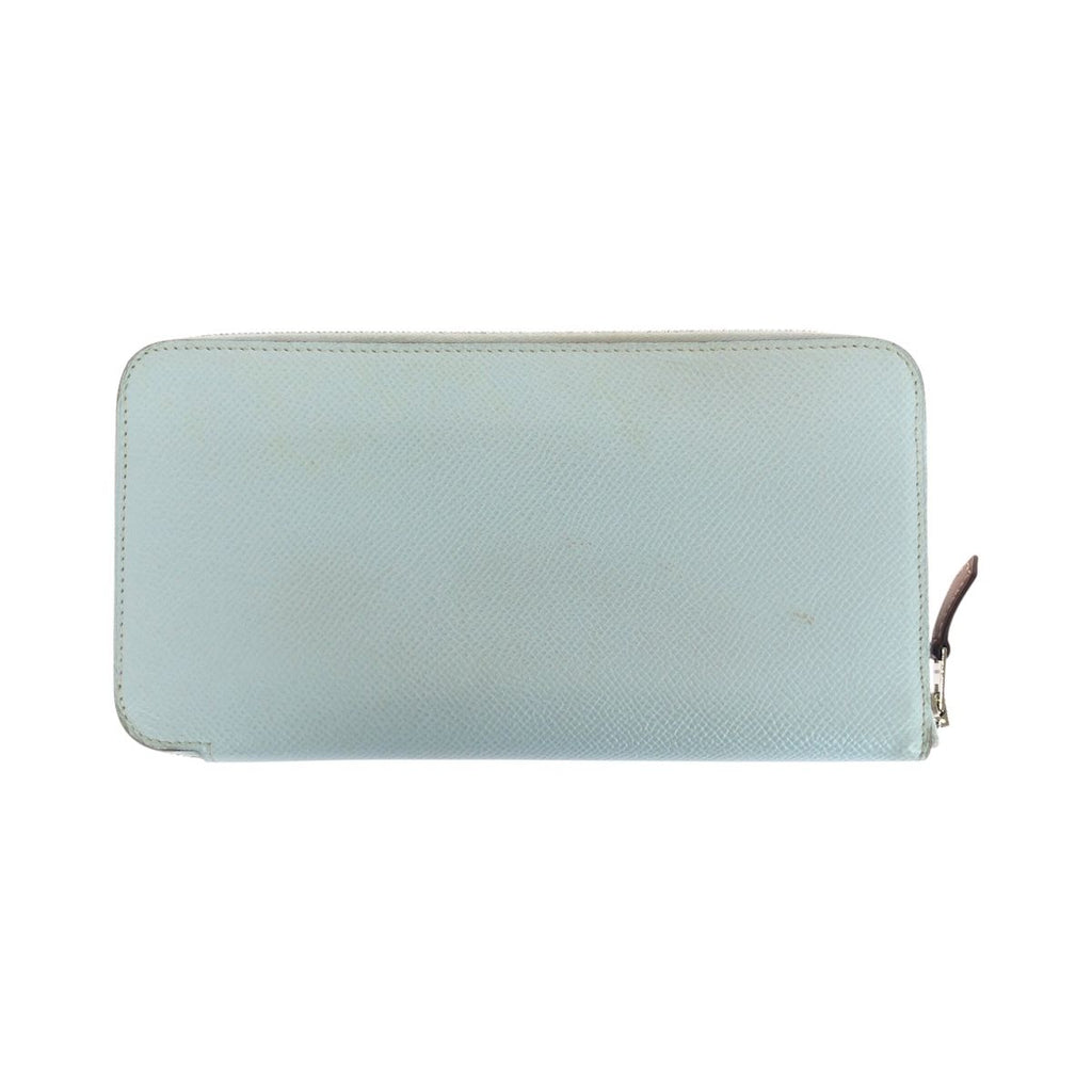 Hermes Azap Silk'in Long Light Blue Silver Veau Epsom Wallet