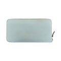 Hermes Azap Silk'in Long Light Blue Silver Veau Epsom Wallet